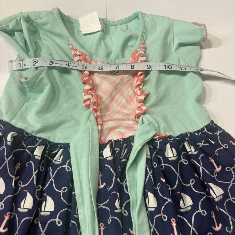 Serendipity Girls Nautical Empire Waist Dress XL (9–10) Anchors Sailboats
